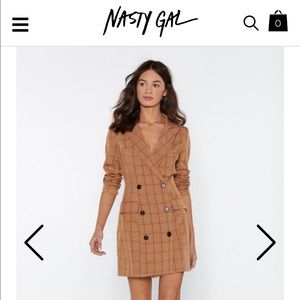 Nasty Gal Check Her Go Blazer Dress